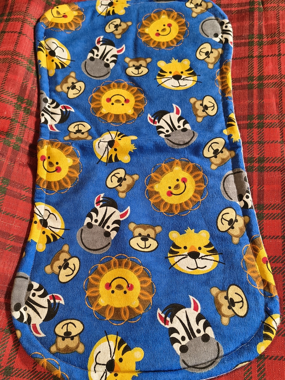 Blue Jungle Animals Baby Burp Cloth